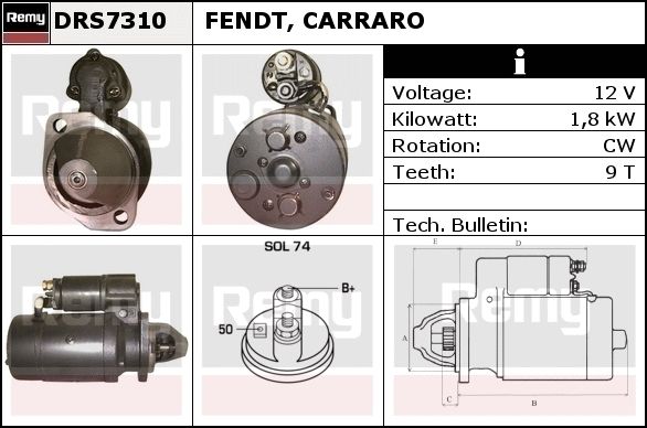 DELCO REMY Стартер DRS7450